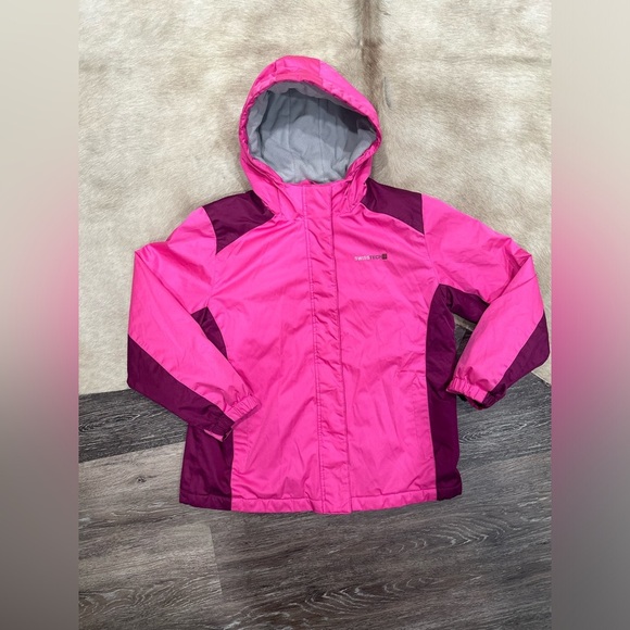 Swiss Tech Youth Girls Pink Puffer Winter Jacket Coat Size Large 10/12 - Picture 1 of 5